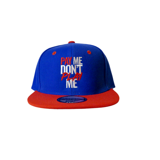 Pay Me Don't Play Me Hat Royal Blue/Red